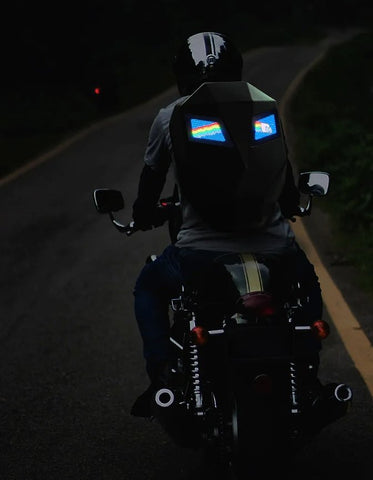 LED Motorcycle Helmet Backpack