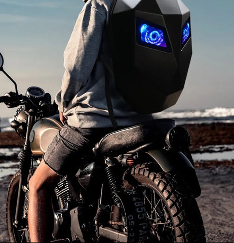 LED Motorcycle Helmet Backpack