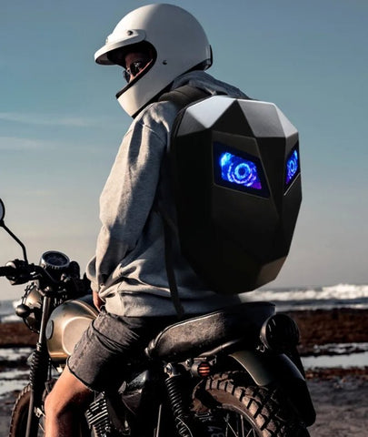 LED Motorcycle Helmet Backpack