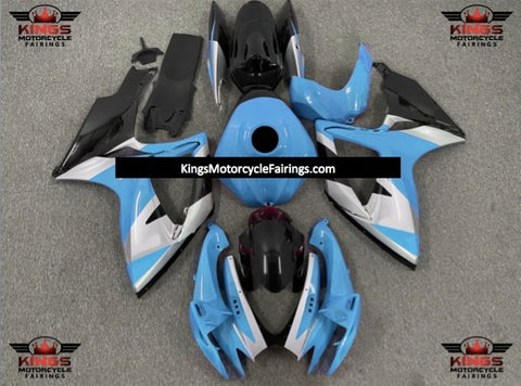 Suzuki GSXR750 (2006-2007) Light Blue, Silver & Black Fairings