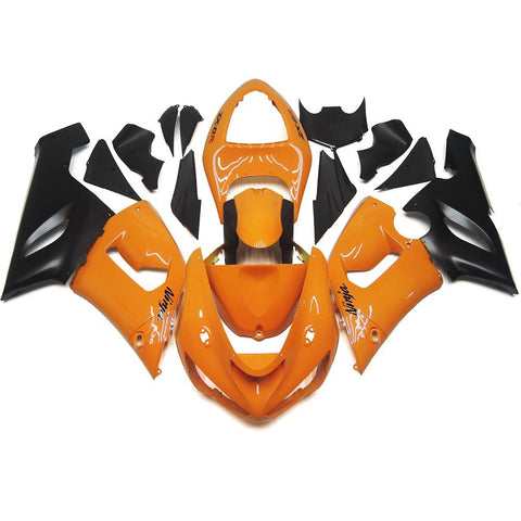 Fairing kit for a Kawasaki ZX6R 636 (2005-2006) Orange & Matte Black