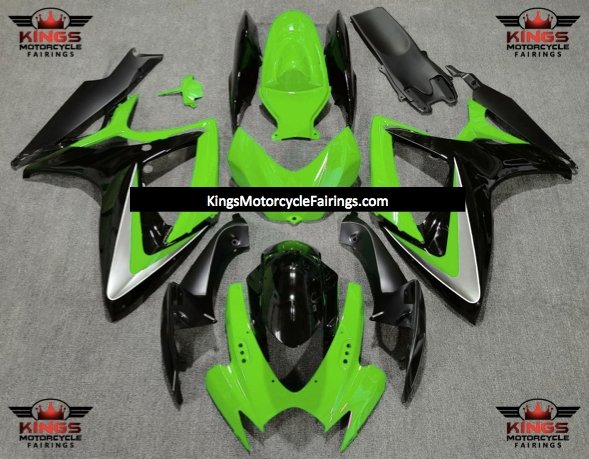 Suzuki GSXR750 (2006-2007) Lime Green, Black & Silver Fairings