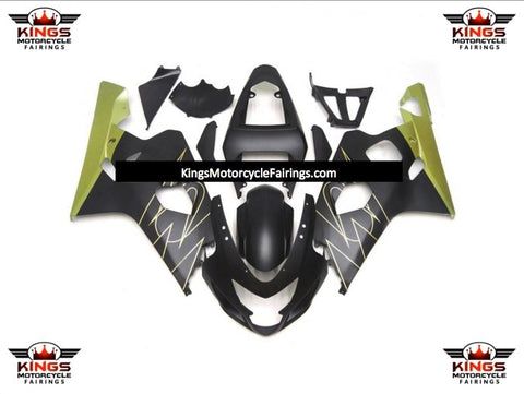 Suzuki GSXR750 (2004-2005) Matte Black & Gold Tribal Fairings