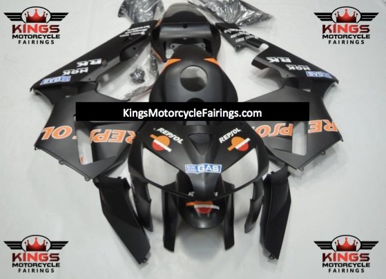 Honda CBR600RR (2003-2004) Matte Black & Orange Repsol Fairings