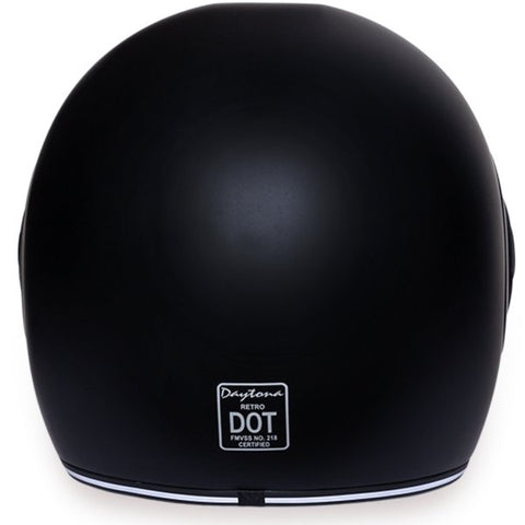 MATTE BLACK DAYTONA RETRO MOTORCYCLE HELMET - R1B