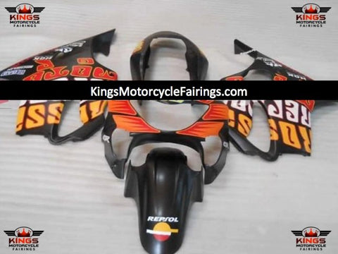 Honda CBR600F4 (1999-2000) Matte Black & Orange Repsol Rossi Fairings