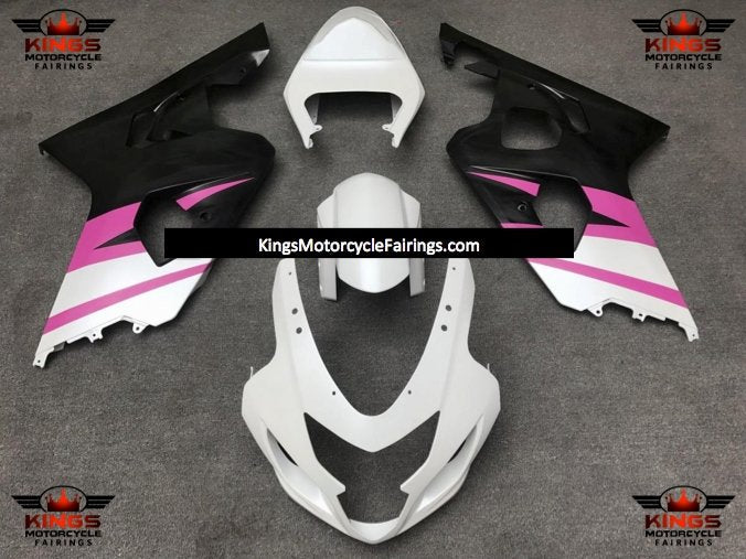 Suzuki GSXR750 (2004-2005) Matte White, Pink & Black Fairings