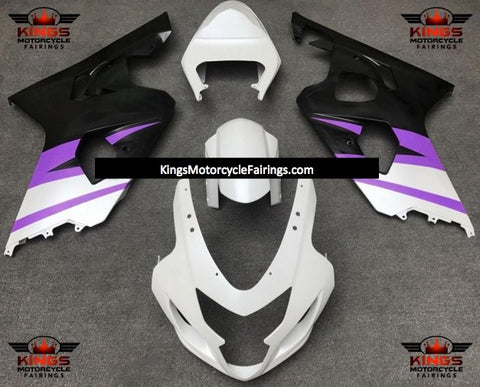 Suzuki GSXR750 (2004-2005) Matte White, Purple & Black Fairings