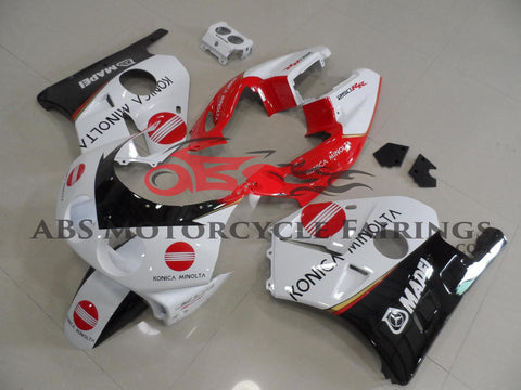 Honda CBR250 MC22 (1990-1998) White, Red & Black Konica Minolta Fairings