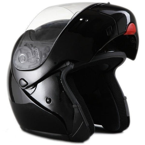 Full Face Modular Gloss Black Kings Motorcycle Helmet - MODB