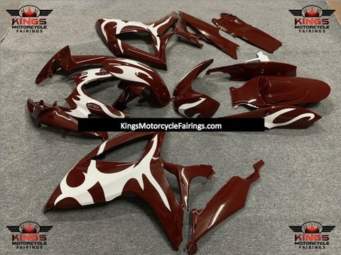 Suzuki GSXR750 (2006-2007) Maroon & White Tribal Fairings