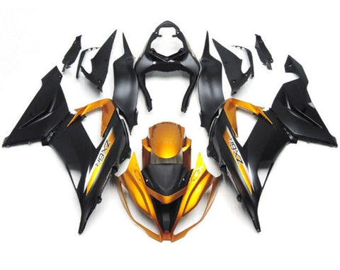 Fairing kit for a Kawasaki ZX6R 636 (2013-2018) Matte Black & Matte Gold