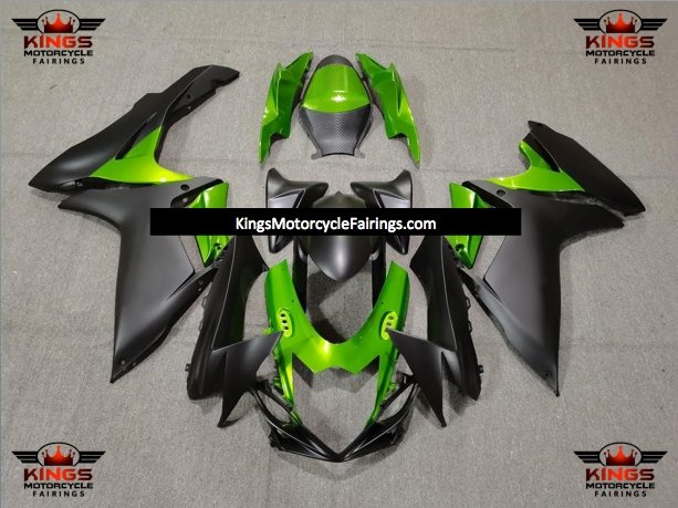 Suzuki GSXR750 (2011-2023) Matte Black & Green Fairings