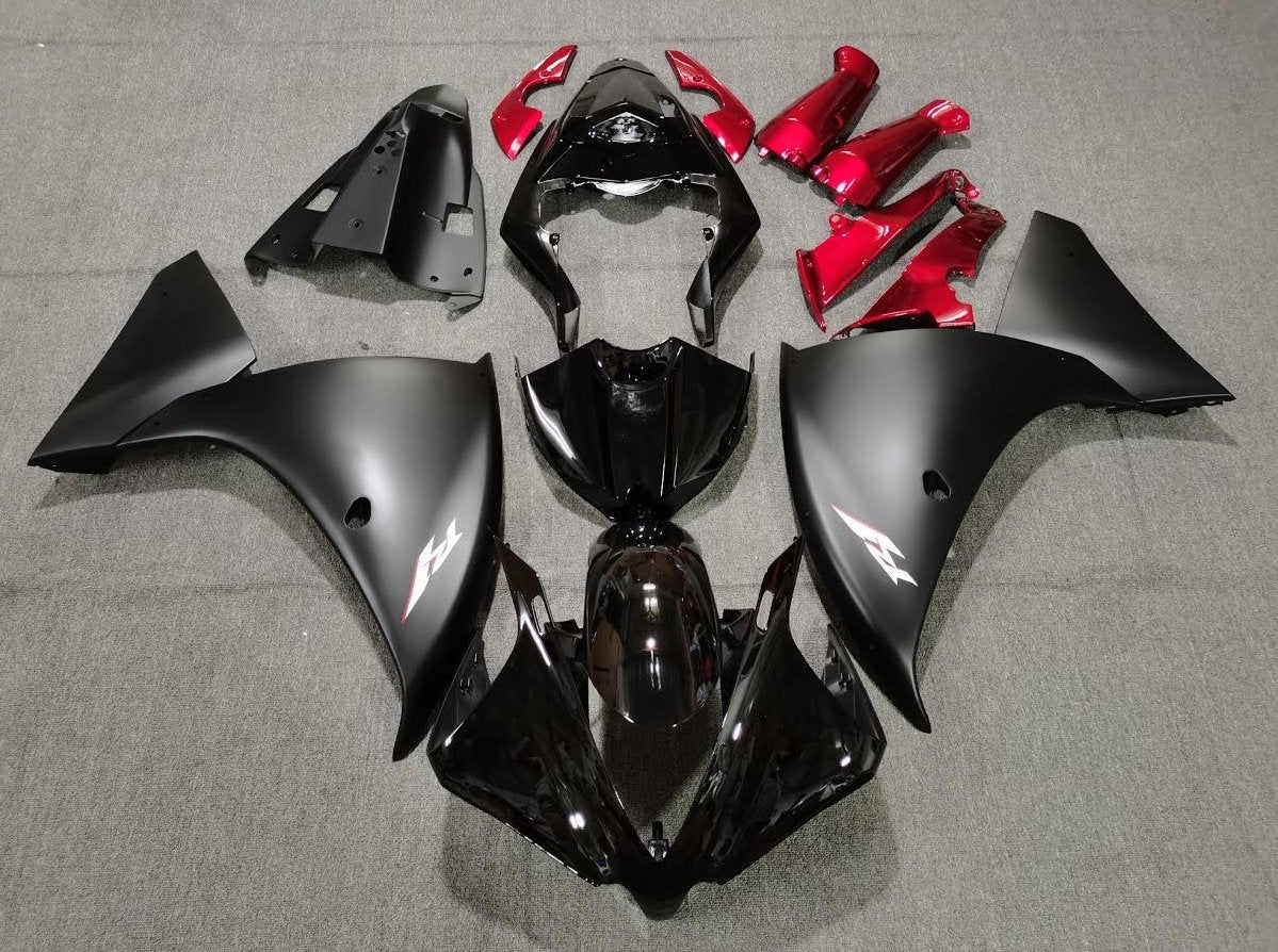 Yamaha YZF-R1 (2009-2011) Black, Matte Black & Red Fairings