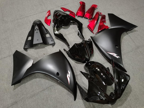 Yamaha YZF-R1 (2009-2011) Black, Matte Black & Red Fairings