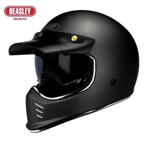 Matte Black Beasley Motorcycle Helmet