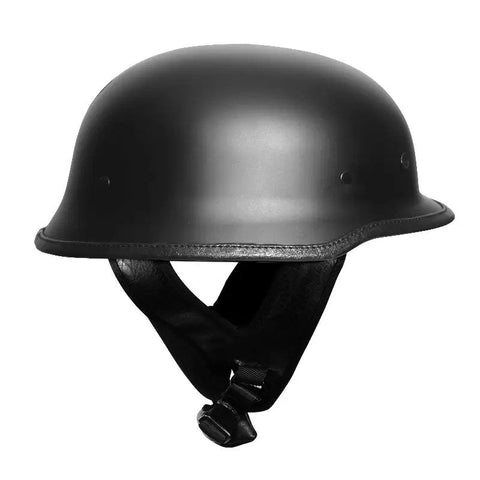 Black Half Face Soldier Motorcycle Helmet