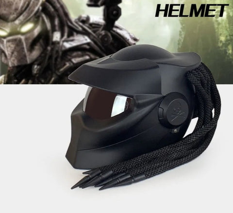 Black, Red & Green Predator HNJ Motorcycle Helmet