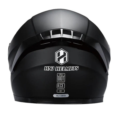 Matte Black & Silver Spider Web HNJ Motorcycle Helmet with Clear Visor