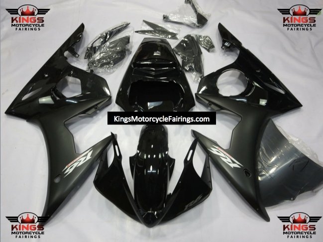 Yamaha YZF-R6 (2003-2004) Matte Black & Gloss Black Fairings