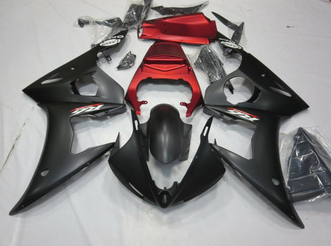 Yamaha YZF-R6 (2003-2004) Matte Black & Matte Red Fairings