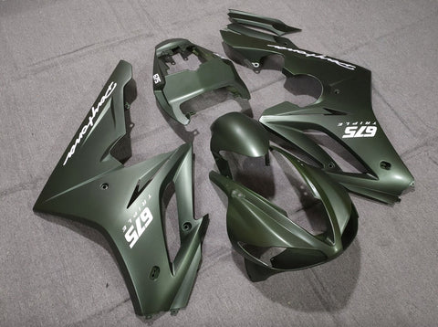 Triumph Daytona 675 (2009-2012) Matte Green & White Fairings