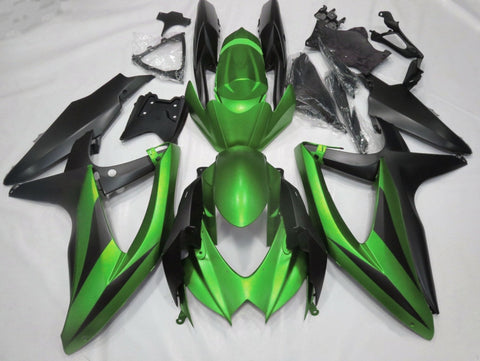 Suzuki GSXR600 (2008-2010) Matte Green & Matte Black Fairings