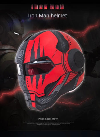 Black & Red Claw Scratch Iron Man Motorcycle Helmet