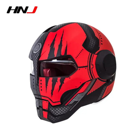 Black & Red Claw Scratch Iron Man Motorcycle Helmet