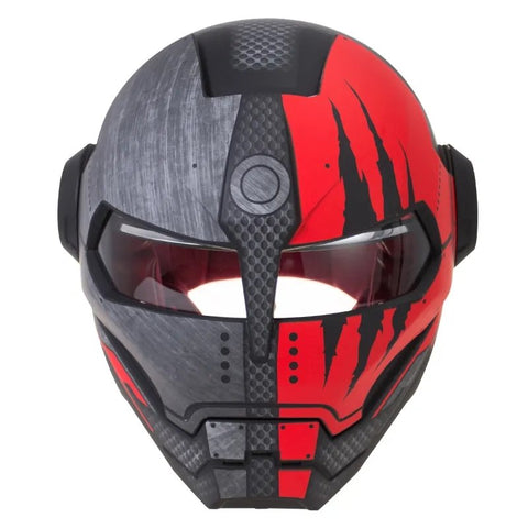 Black & Red Claw Scratch Iron Man Motorcycle Helmet