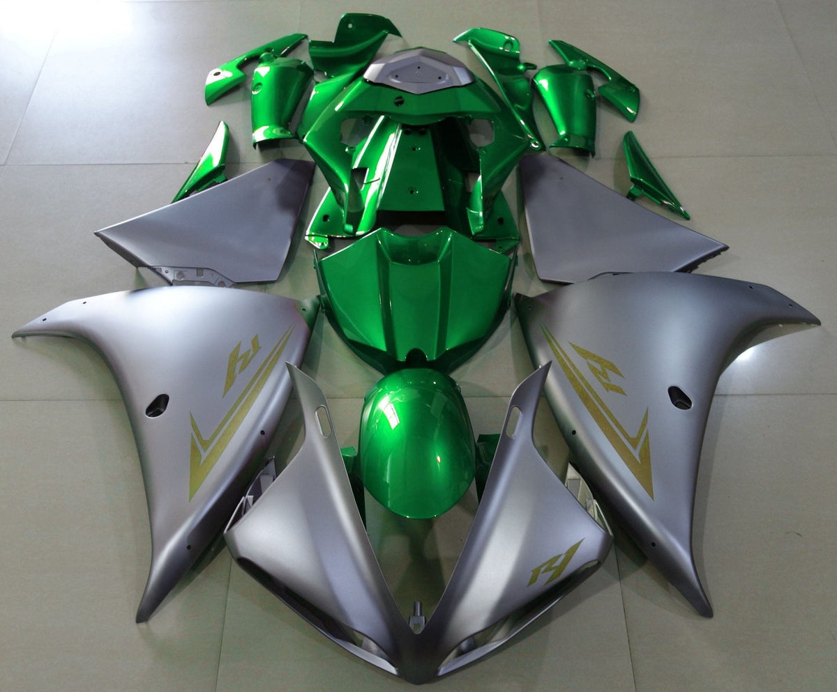 Yamaha YZF-R1 (2009-2011) Matte Silver, Gold & Green Fairings