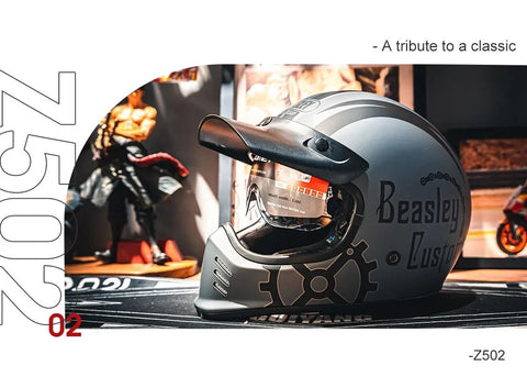 Matte Black Beasley Motorcycle Helmet