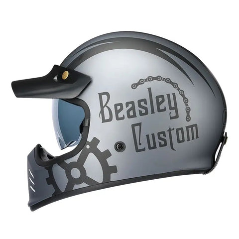 Matte Gray Broken Heart Beasley Motorcycle Helmet