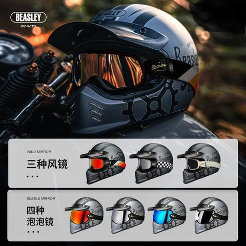 Matte Gray Broken Heart Beasley Motorcycle Helmet