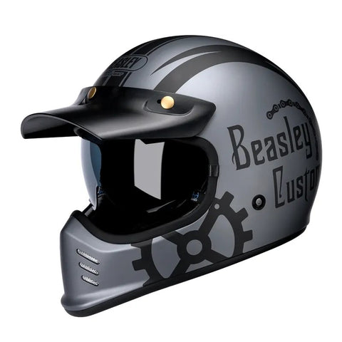 Matte Black Beasley Motorcycle Helmet