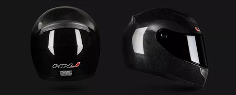 Metallic Black HNJ Motorcycle Helmet