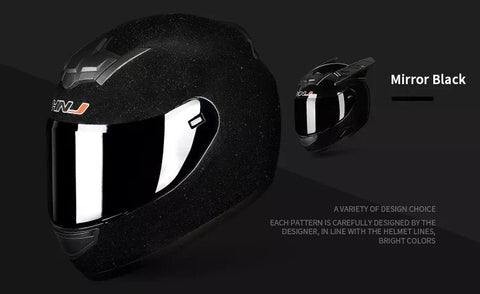 Metallic Black HNJ Motorcycle Helmet