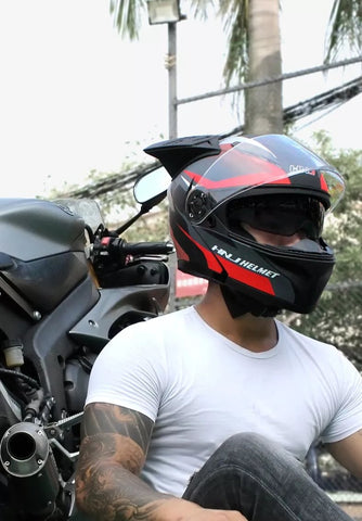 Matte Black Modular HNJ Motorcycle Helmet