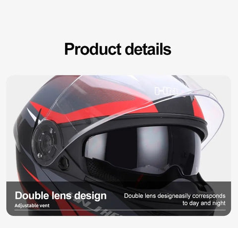 Matte Black Modular HNJ Motorcycle Helmet