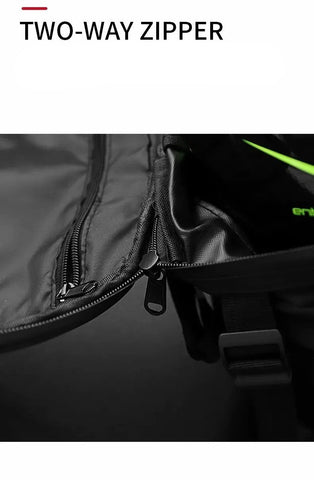 Motorcycle Helmet Backpack & Waterproof Backseat Travel Bag (Black, Green & Carbon Fiber)