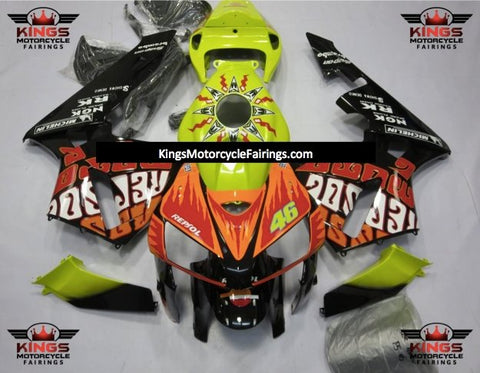 Honda CBR600RR (2005-2006) Orange, Neon Yellow & Black Rossi Fairings