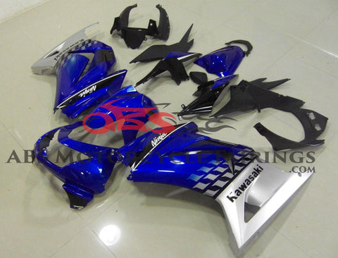 Fairing kit for a Kawasaki Ninja 250R (2008-2013) Blue, Black & Silver