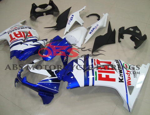 Fairing kit for a Kawasaki Ninja 250R (2008-2013) Blue, White & Red FIAT