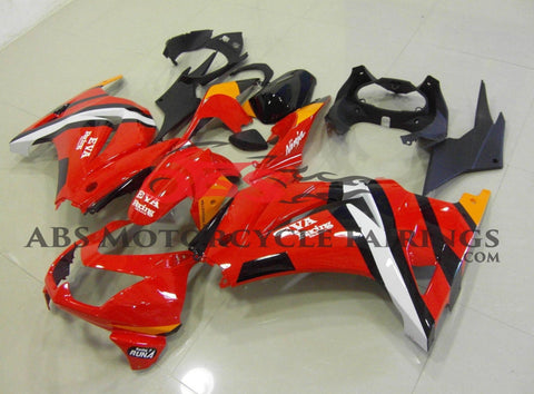 Fairing kit for a Kawasaki Ninja 250R (2008-2013) Red, White, Black & Orange EVA