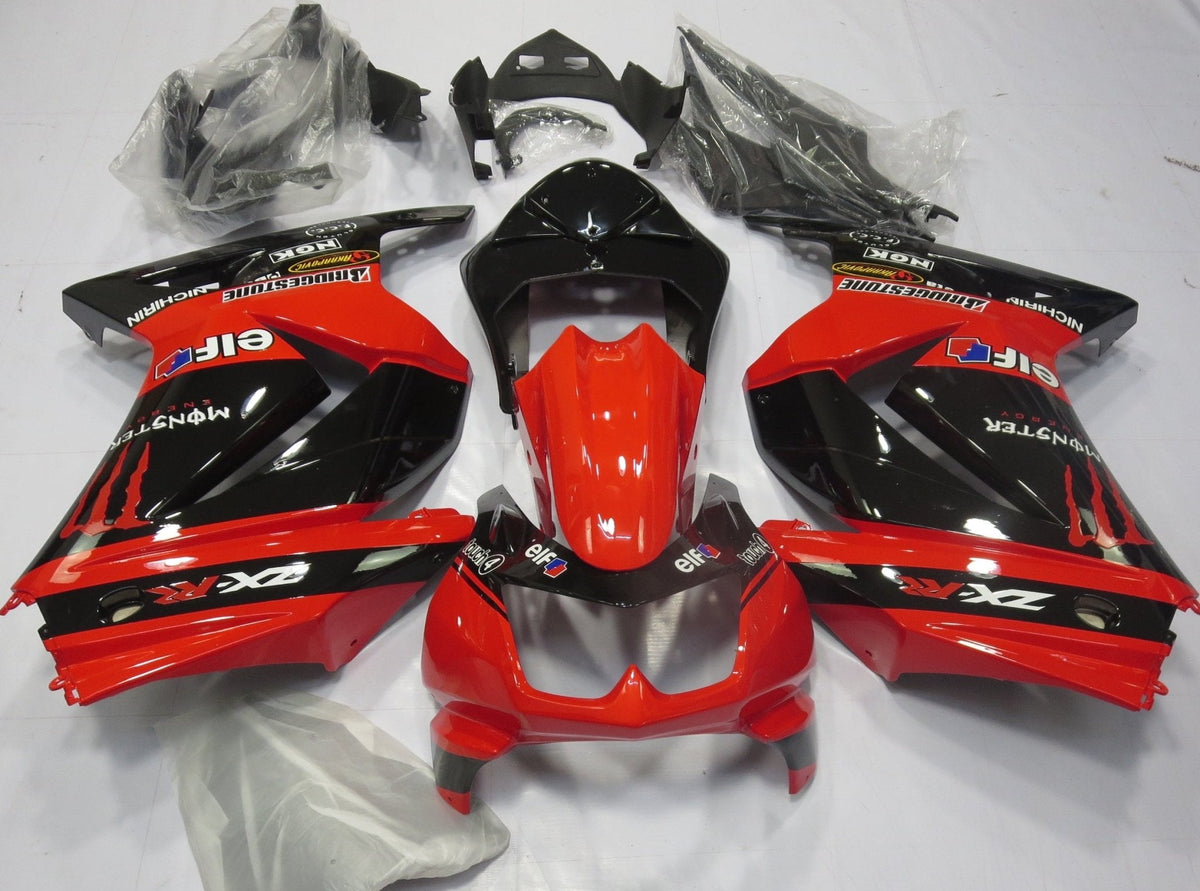 Fairing kit for a Kawasaki Ninja 250R (2008-2013) Red & Black Monster