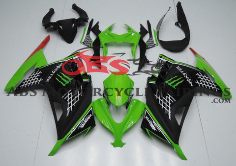 Fairing kit for a Kawasaki Ninja 300 (2013-2017) Green & Black Monster