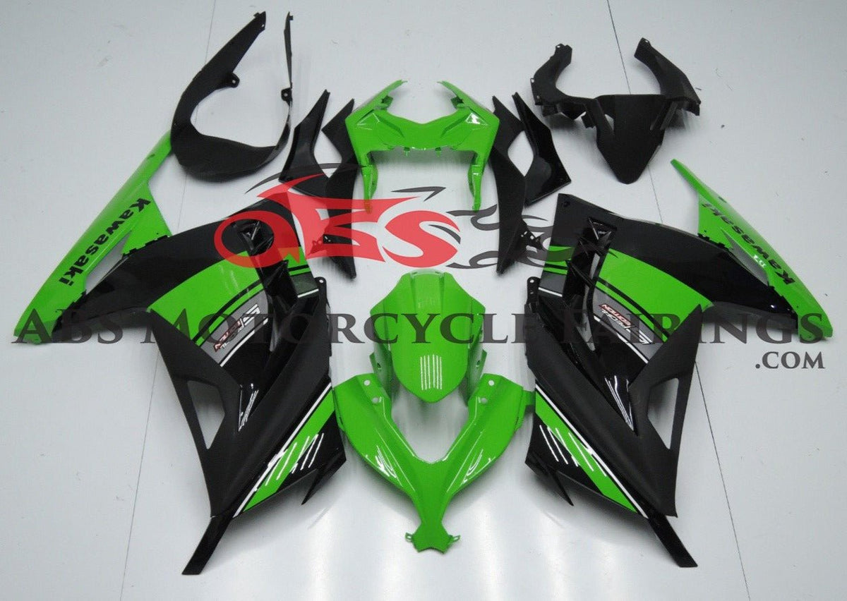 Fairing kit for a Kawasaki Ninja 300 (2013-2017) Green, Black & Gray