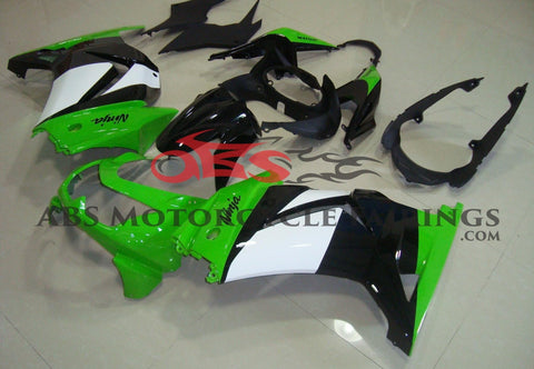 Fairing kit for a Kawasaki Ninja 250R (2008-2013) Green, White & Black