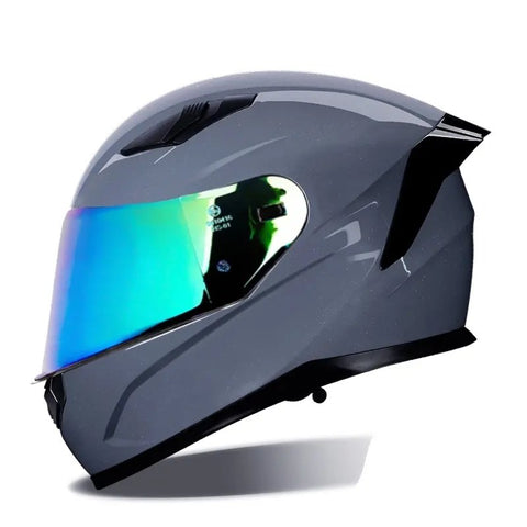 Nardo Gray HNJ Motorcycle Helmet with Clear Visor