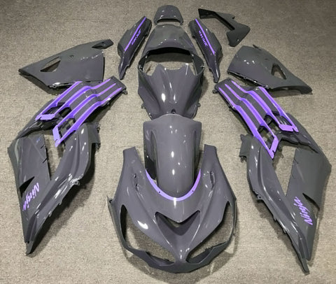 Fairing kit for a Kawasaki Ninja ZX14R (2012-2021) Nardo Gray & Purple